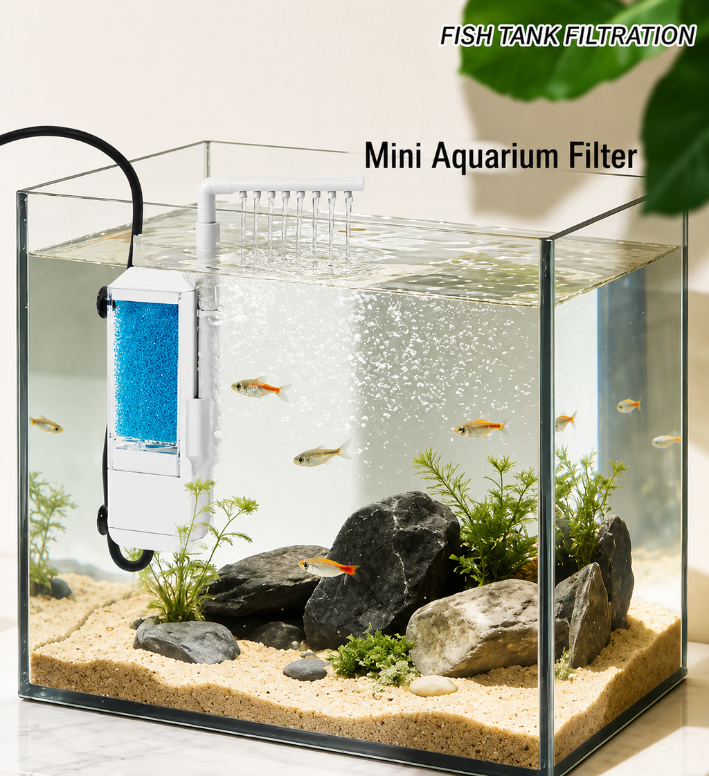 USB Mini Submersible Aquarium Filter Fish Tank Internal Filter Pump