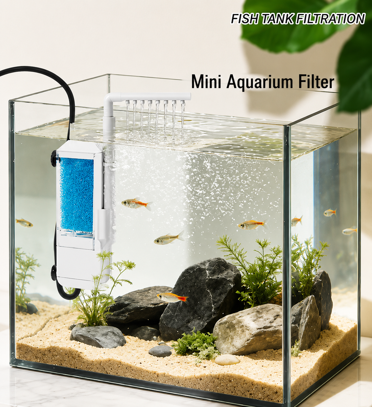 USB Mini Submersible Aquarium Filter Fish Tank Internal Filter Pump