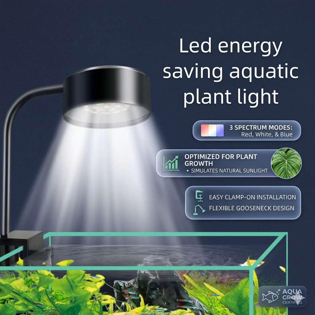 USB 3 MODE OF CHANGING LIGHT 8W LED 90 Degree Bend Fish Tank Clip