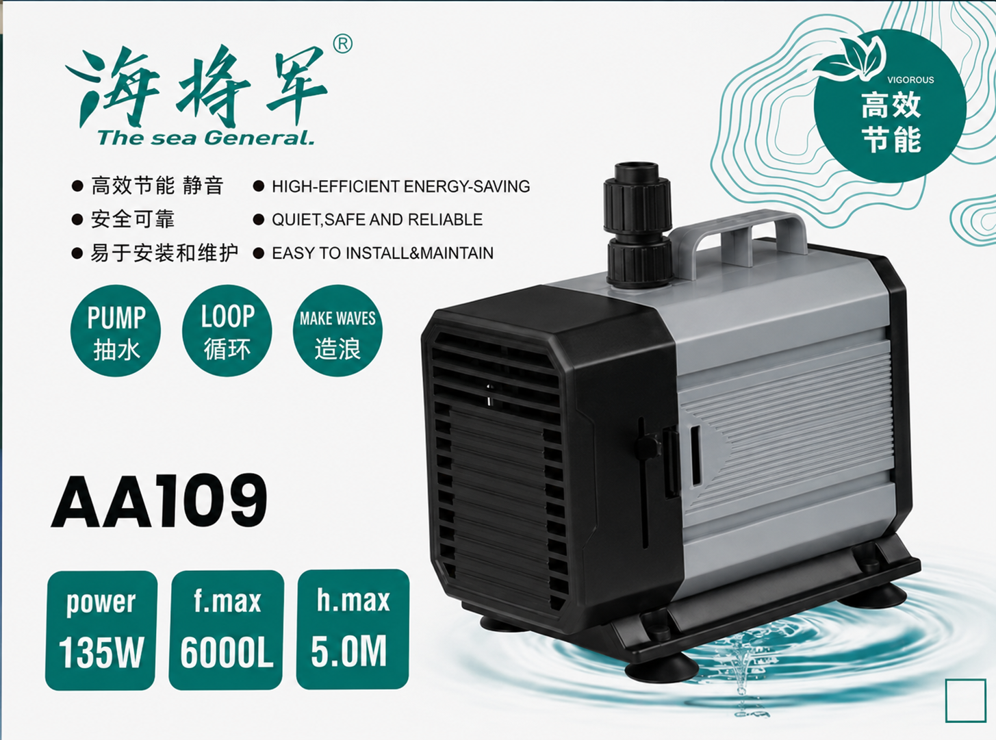 HIGH POWER Amphibian Submersible Pump LAND or UNDERWATER