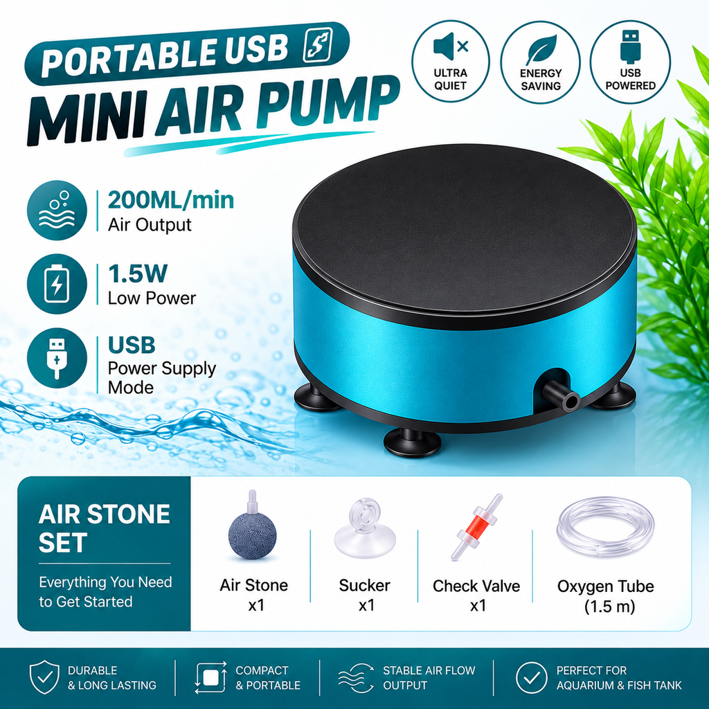 Air Pump USB Oxygen Fish Tank