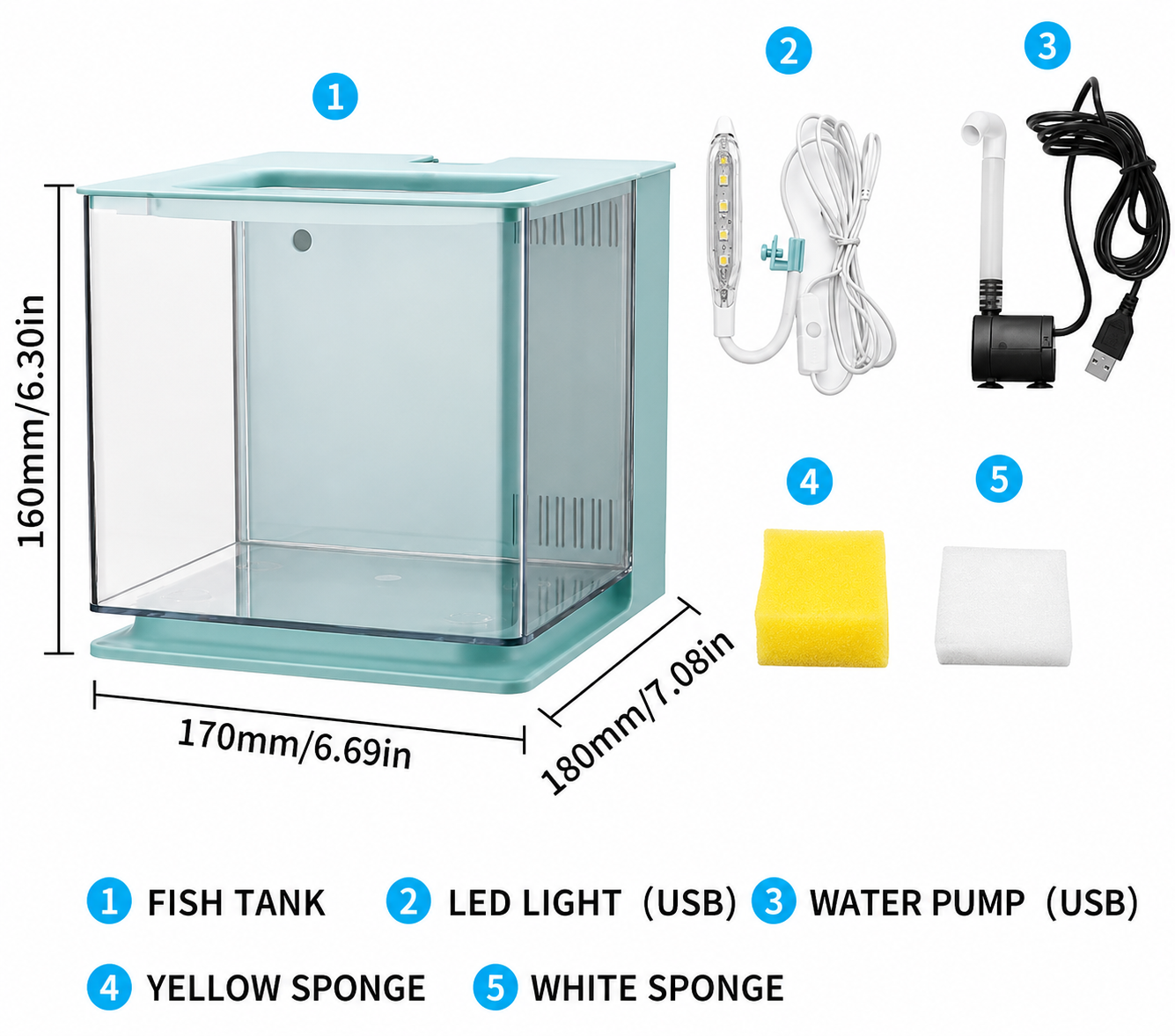 FIRST TIMER OR FOR KIDS ,ALL in ONE  Fish Tank ABS BLACK COLOR