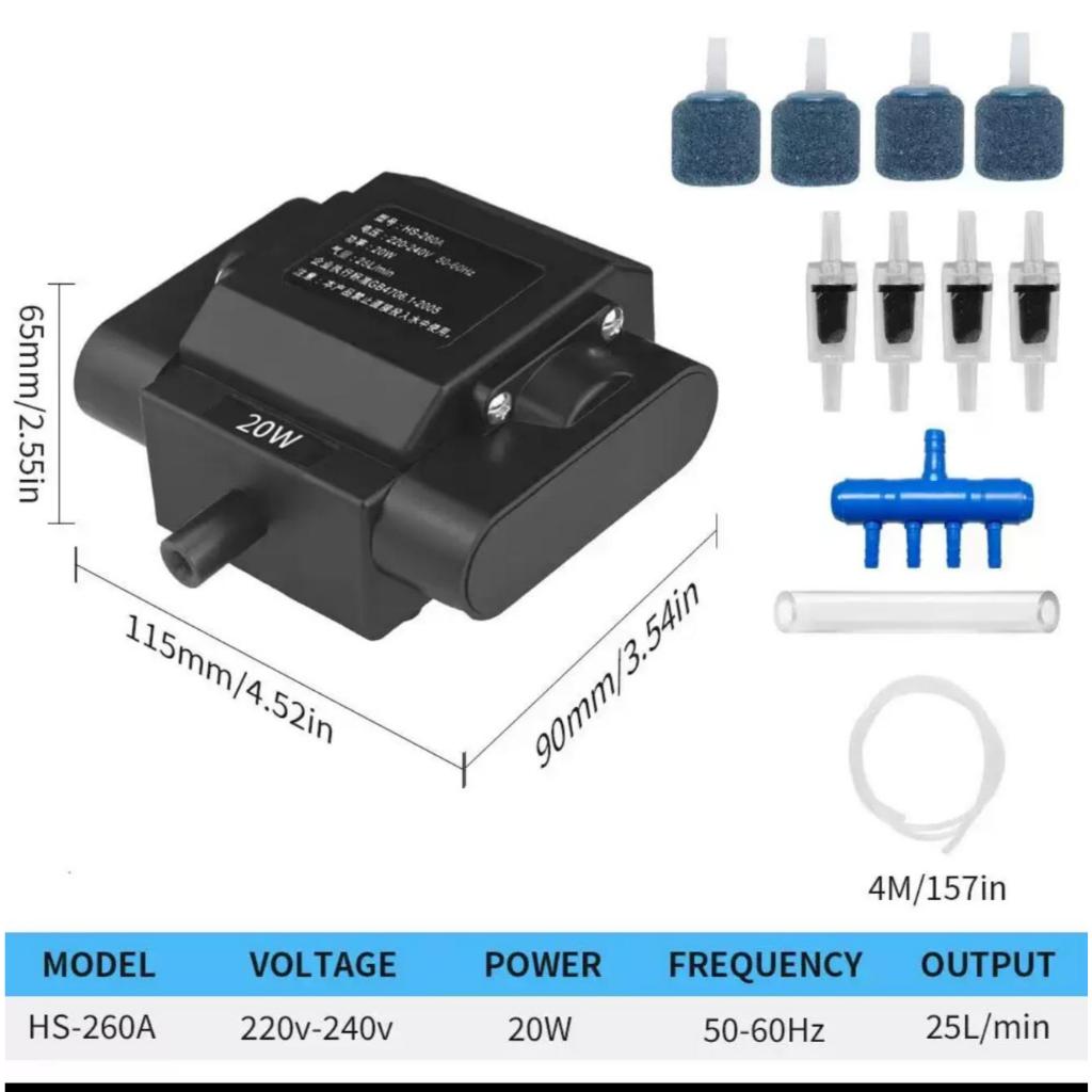 Air Pump Fish Oxygen Aerator Pump with 4 Outlets Air Pump Bubble
