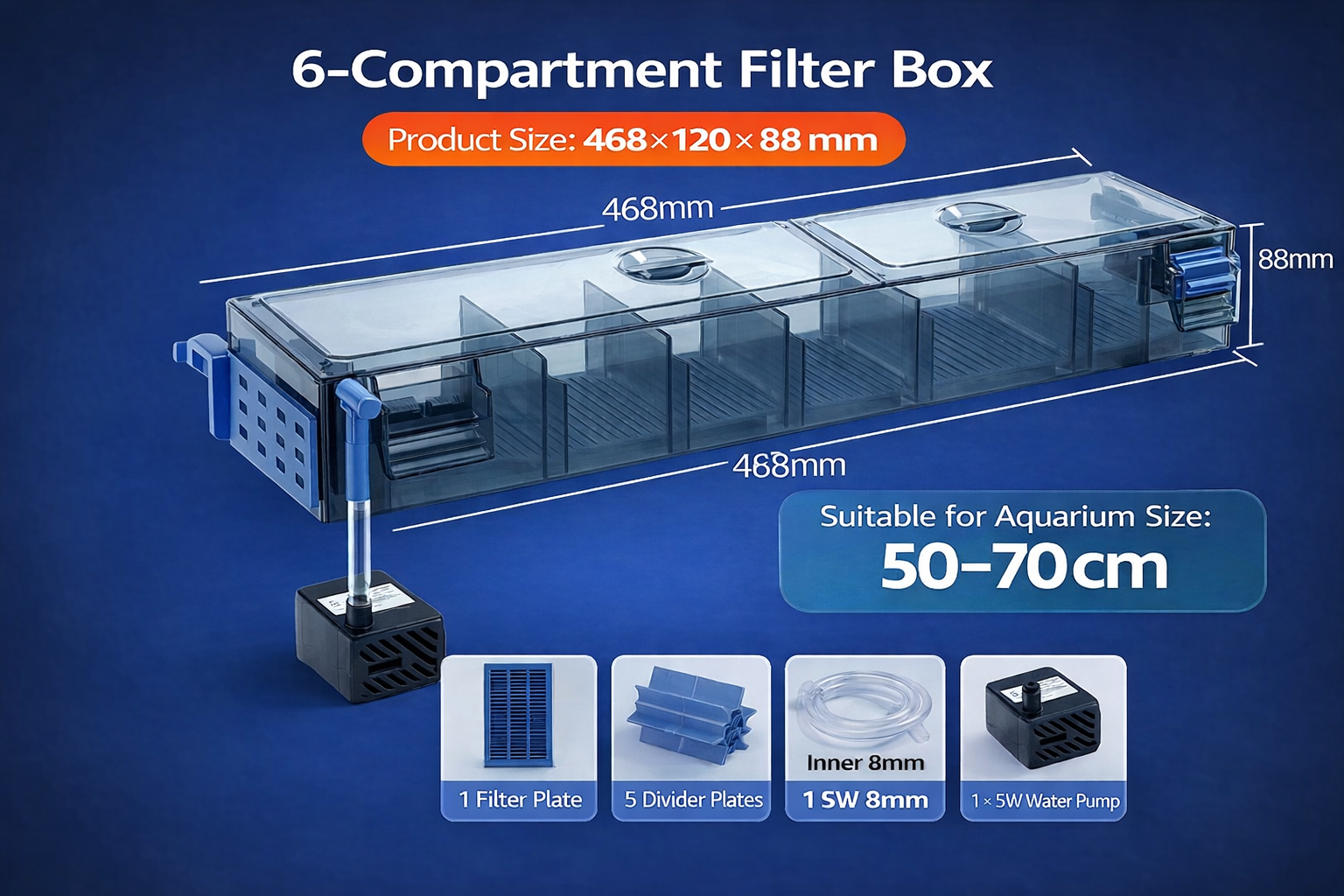 Bio Fish Tank filter Water Circulation 3 in 1 Water Pump filter box drip box filter