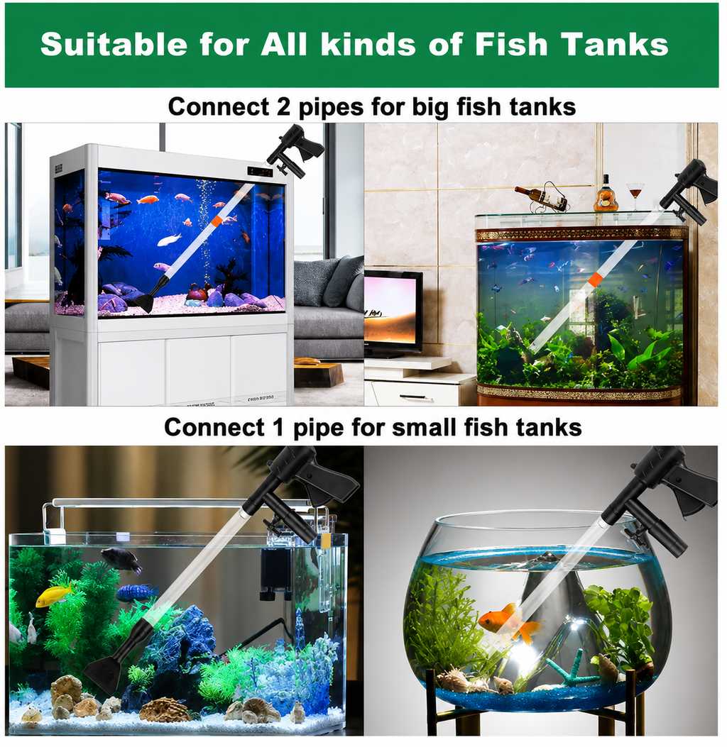 Aquariums Water Change Kits Siphon Fish Tanks Gravels Vacuum Cleaner Small Tanks