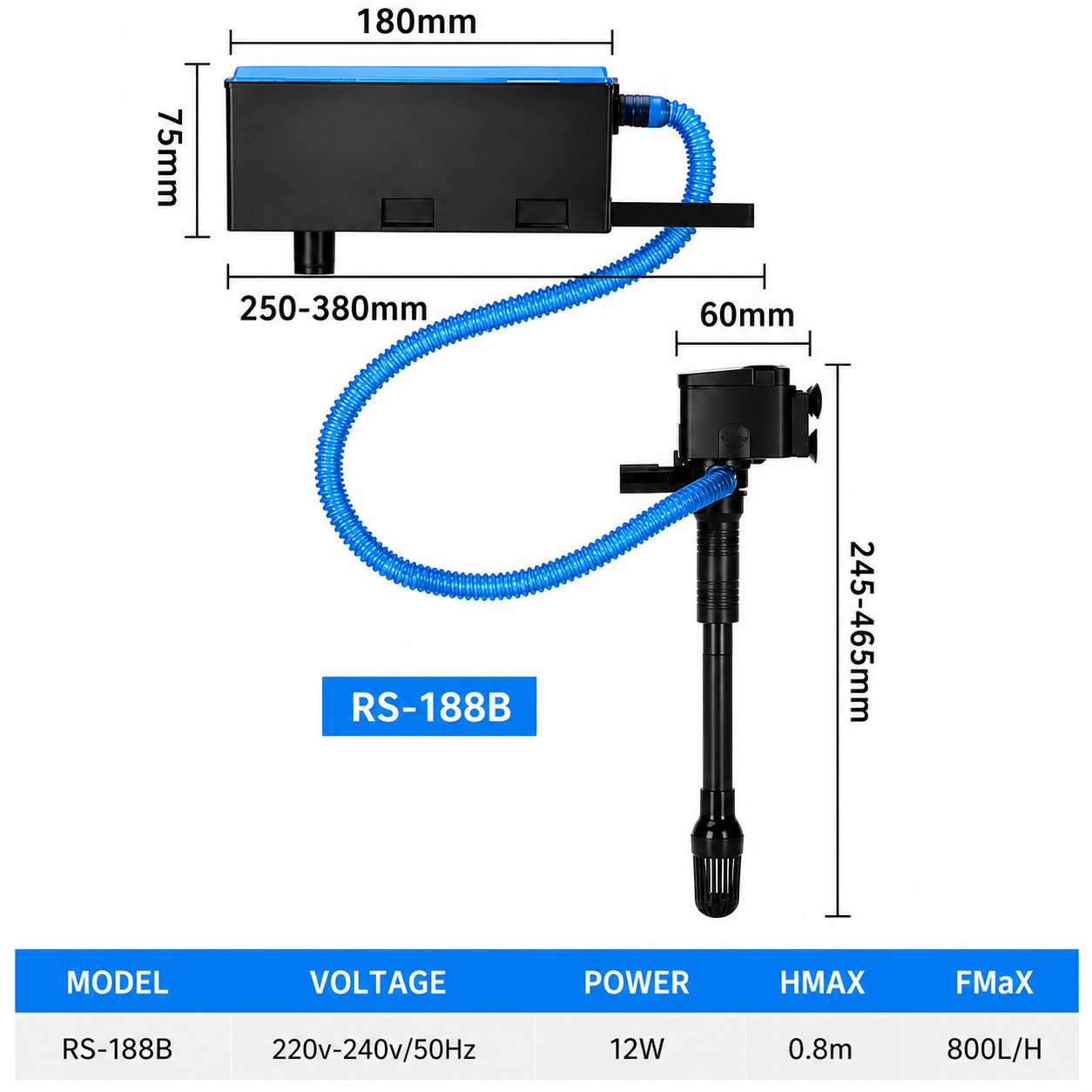 3 in1 Top Filter Aquarium Submersible Pump Fish Tank