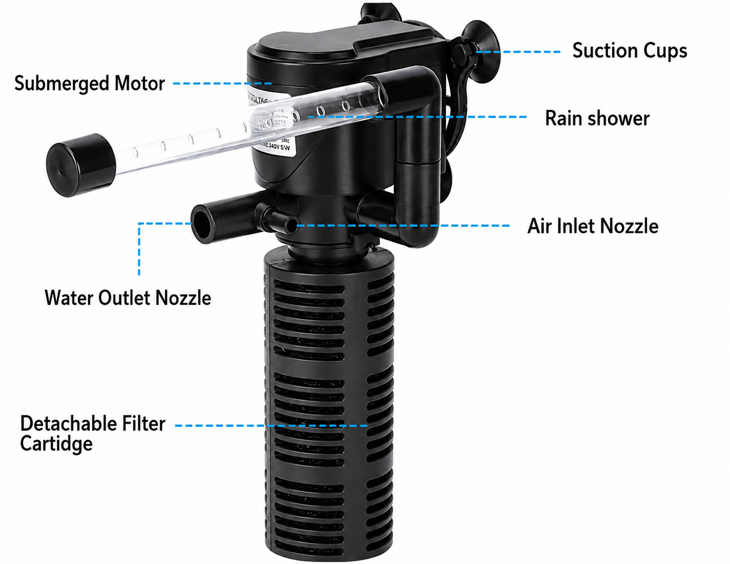 MINI 3 in 1 Silent Aeration Water Purifier Internal Pump Submersible Aquarium