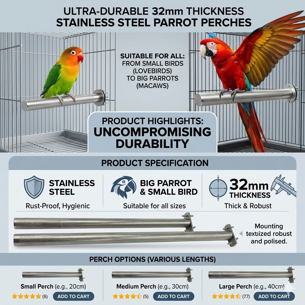 Bird Perch Stainless Steel Stand
