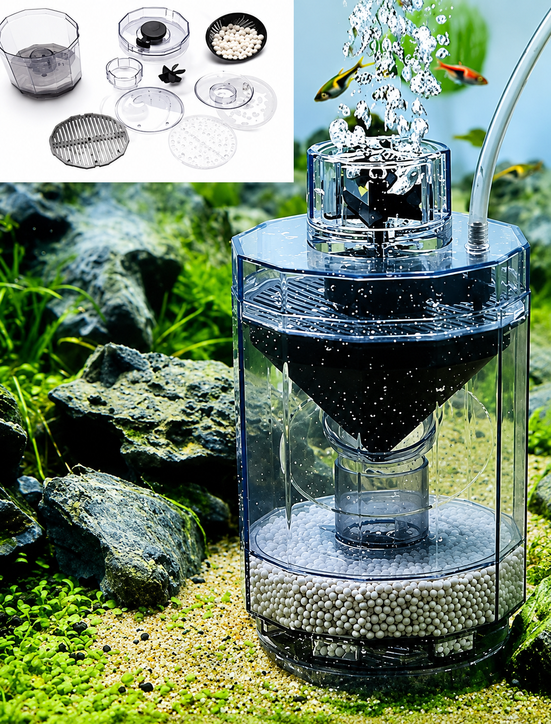 Fish Stool Suction Collector Aquarium Tank+1.5m Tube