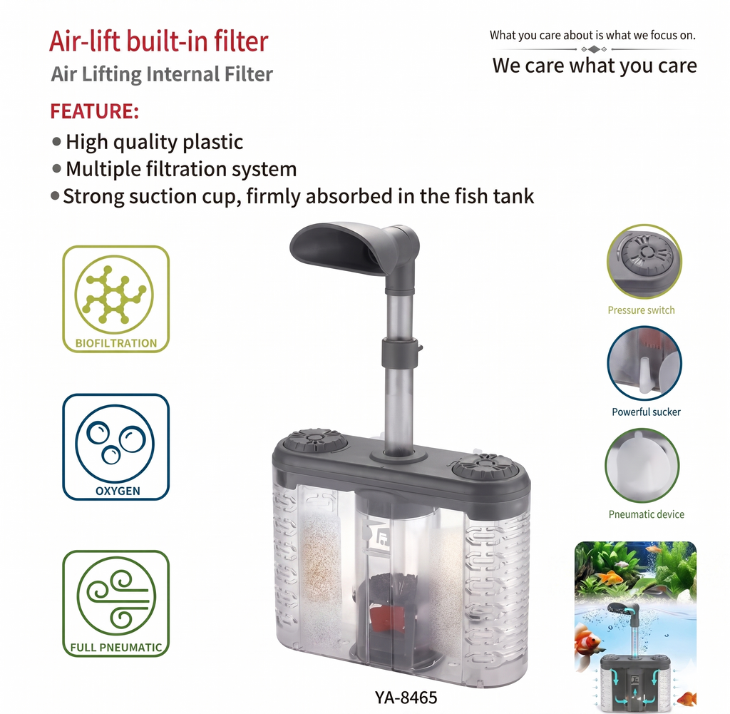 6-IN-1 Air pump Aquarium Submersible Internal Filter