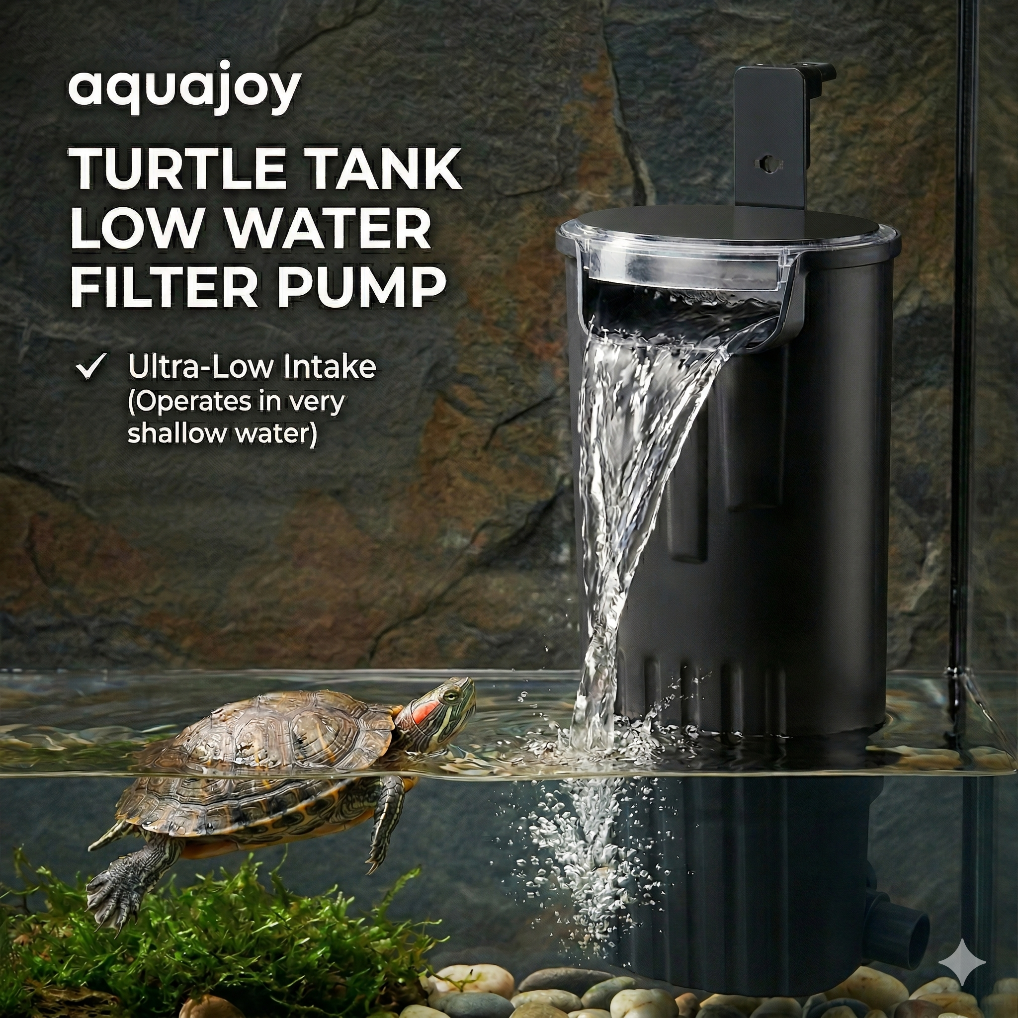 5W Filter Turtle Tank Small Silent Built-in Water Purifier Pump Low Level Shallow