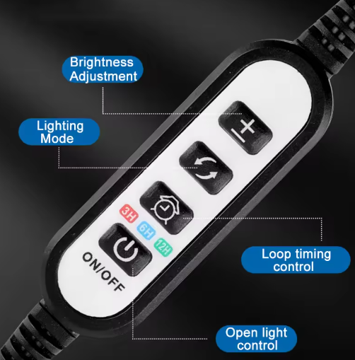 USB Powered Full Spectrum Aquatic Plant Light,Dimmable Brightness With Timer