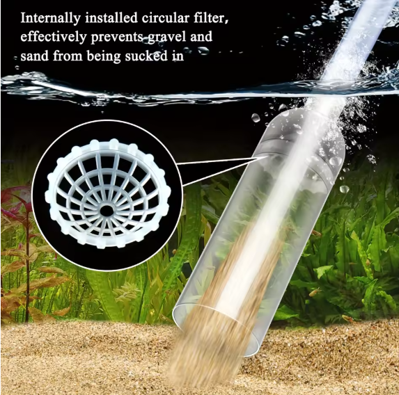 3-in-1 Multifunctional Aquarium Water Changer Manual Fish Tank Cleaning Siphon with Flow Control Debris