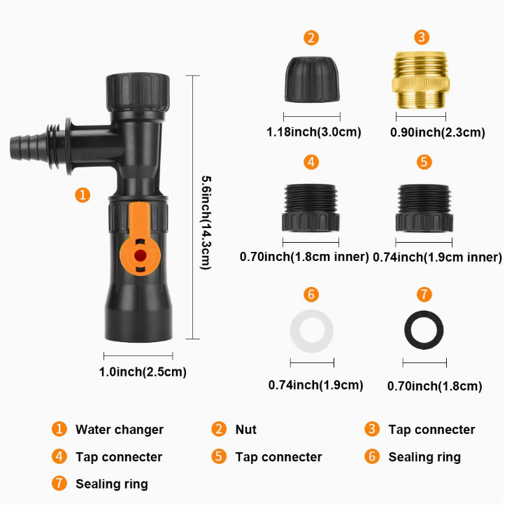 Aquarium Water Changer Faucet Adapter – Auto Siphon Water Extractor