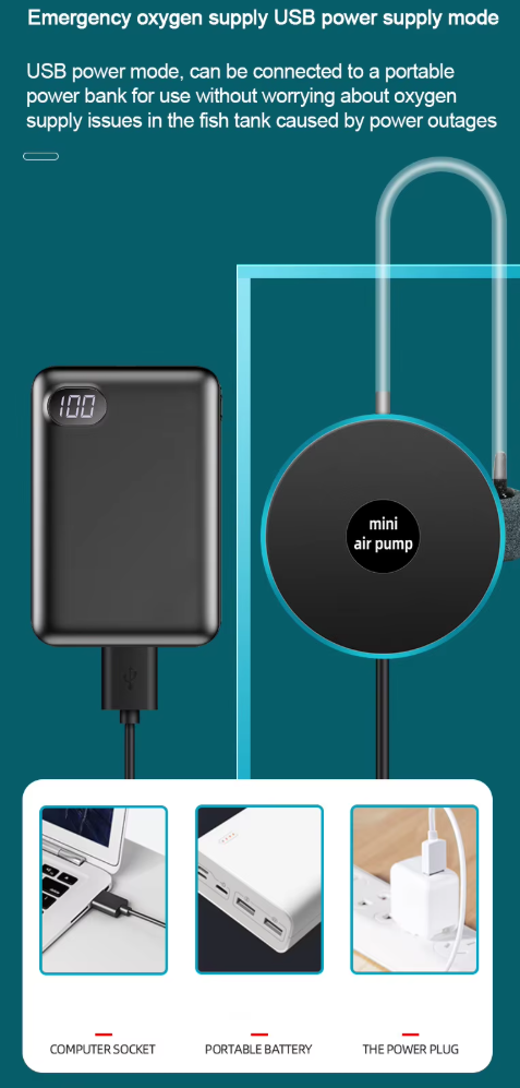Air Pump USB Oxygen Fish Tank
