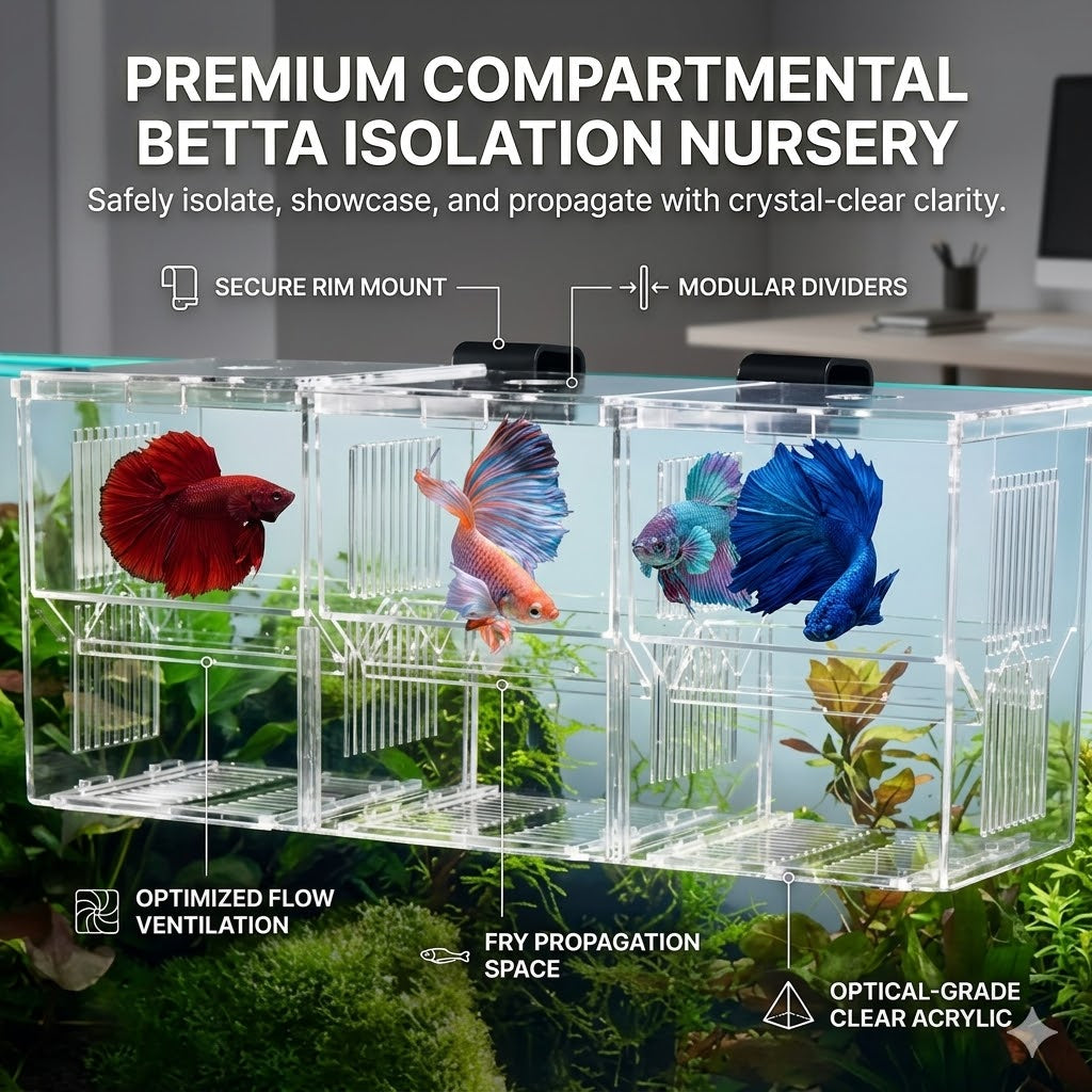 Isolation Box for Fish Tank Double Isolation Compartment Breeding Box