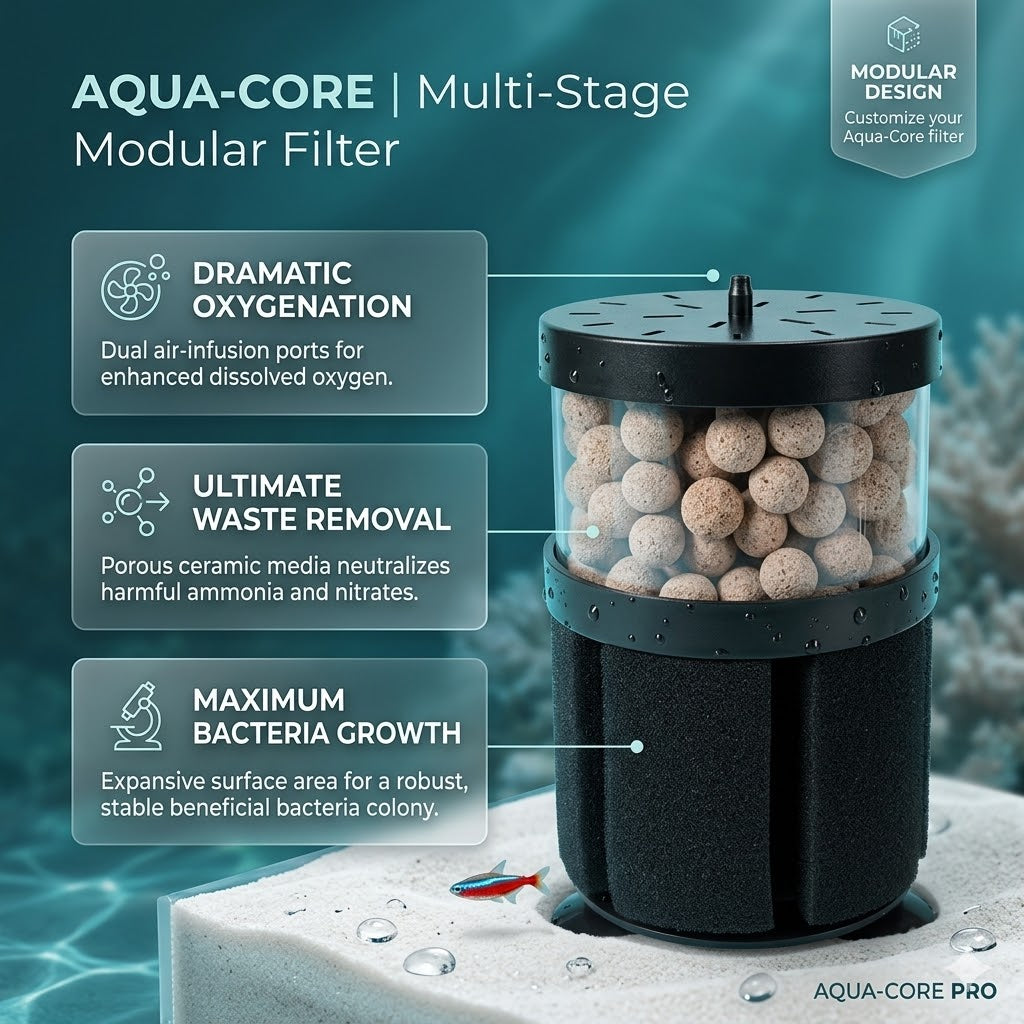 Air Pump Skimmer Biochemical Sponge Filter +1.5m tube