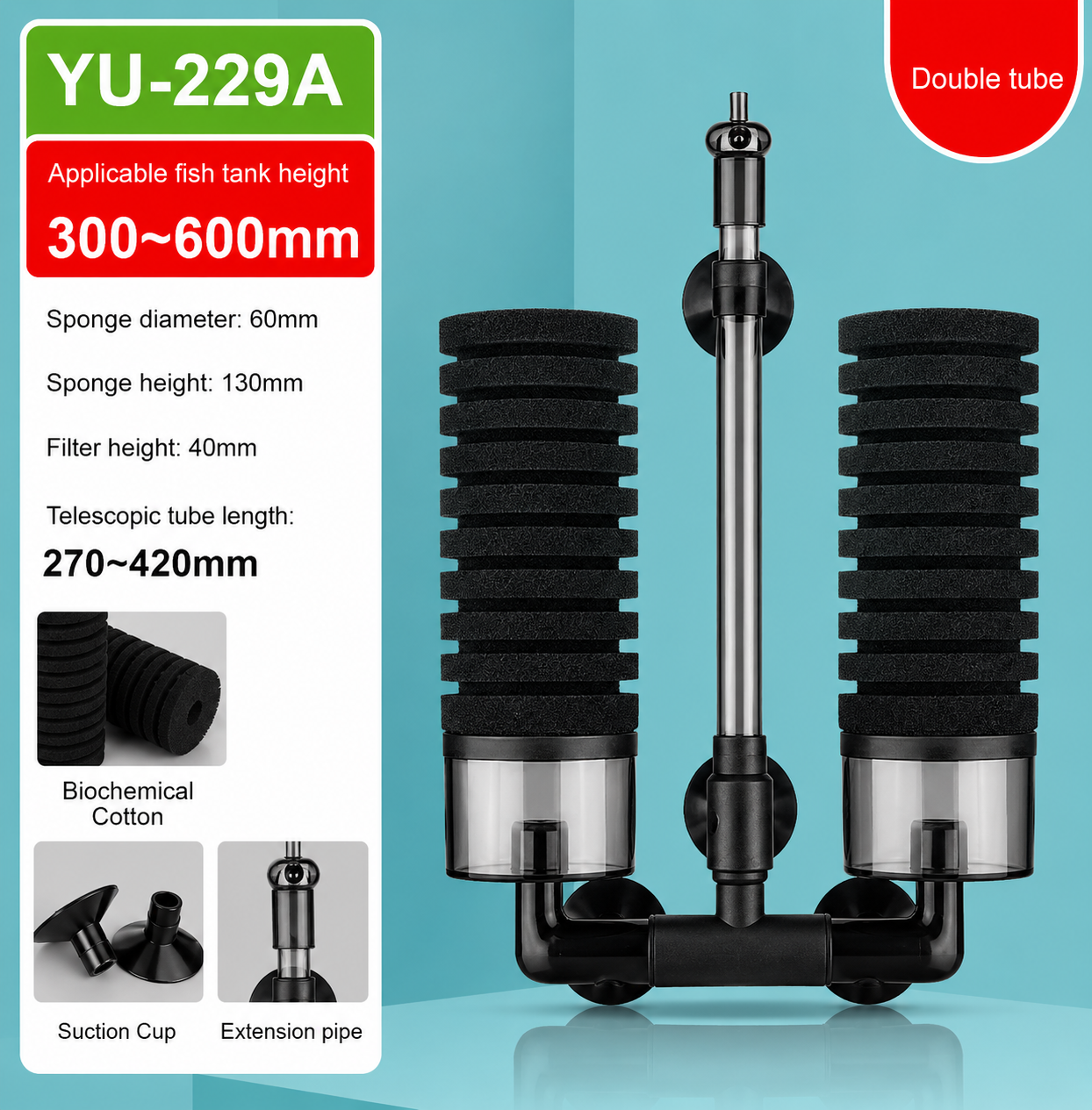 Air Pump Skimmer Biochemical Sponge with bioballs