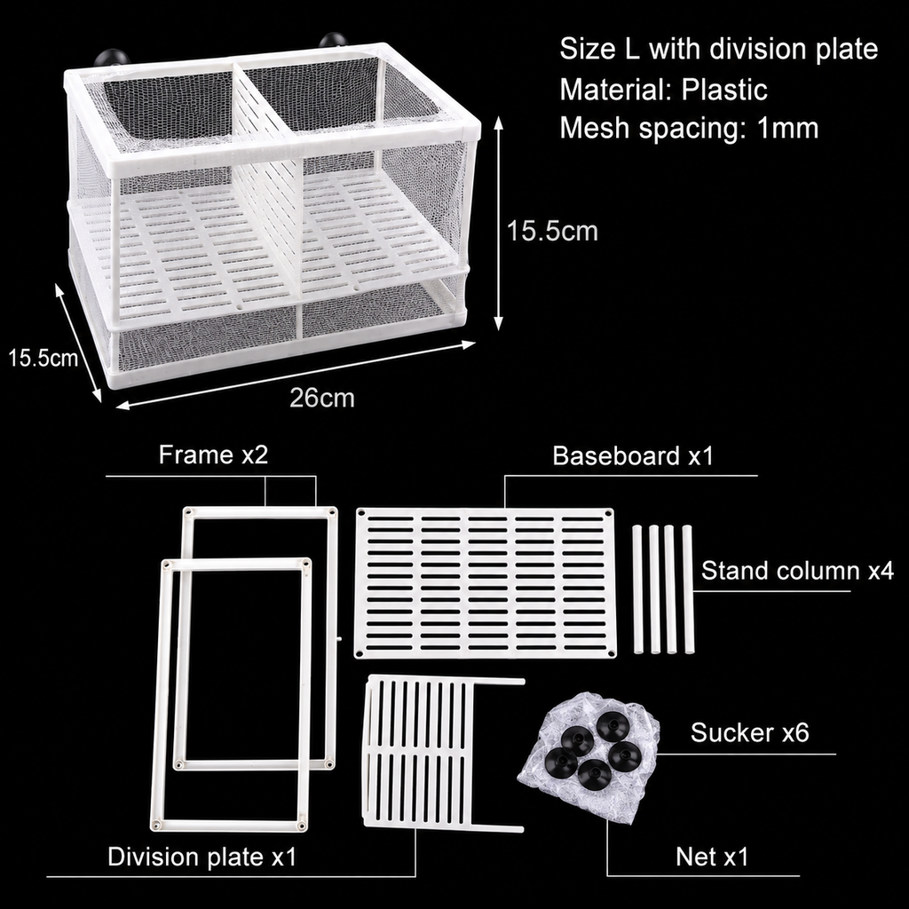 Fish Breeding Isolation Mesh Box Net Incubator Breeder For Fish Tank Gauze Trap