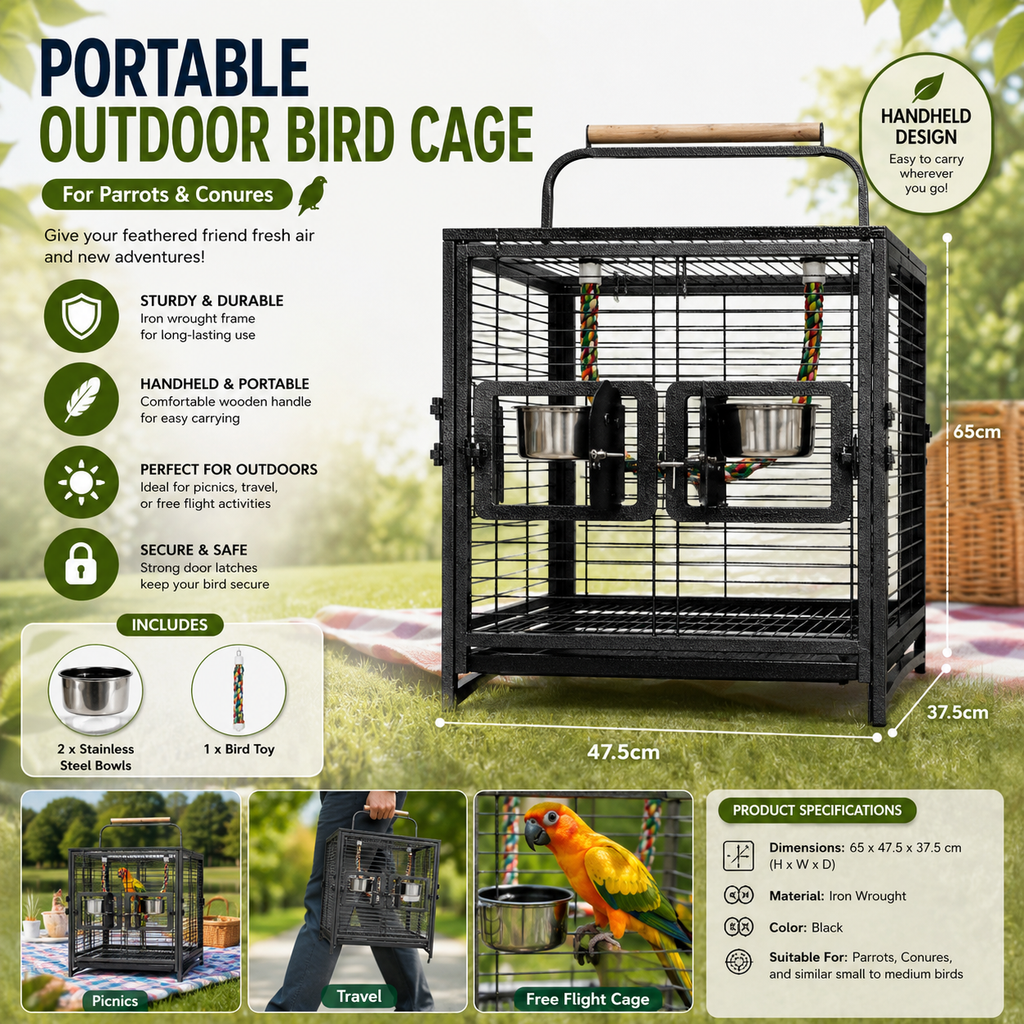 PORTABLE BIRD CAGE FOR OUTDOORS