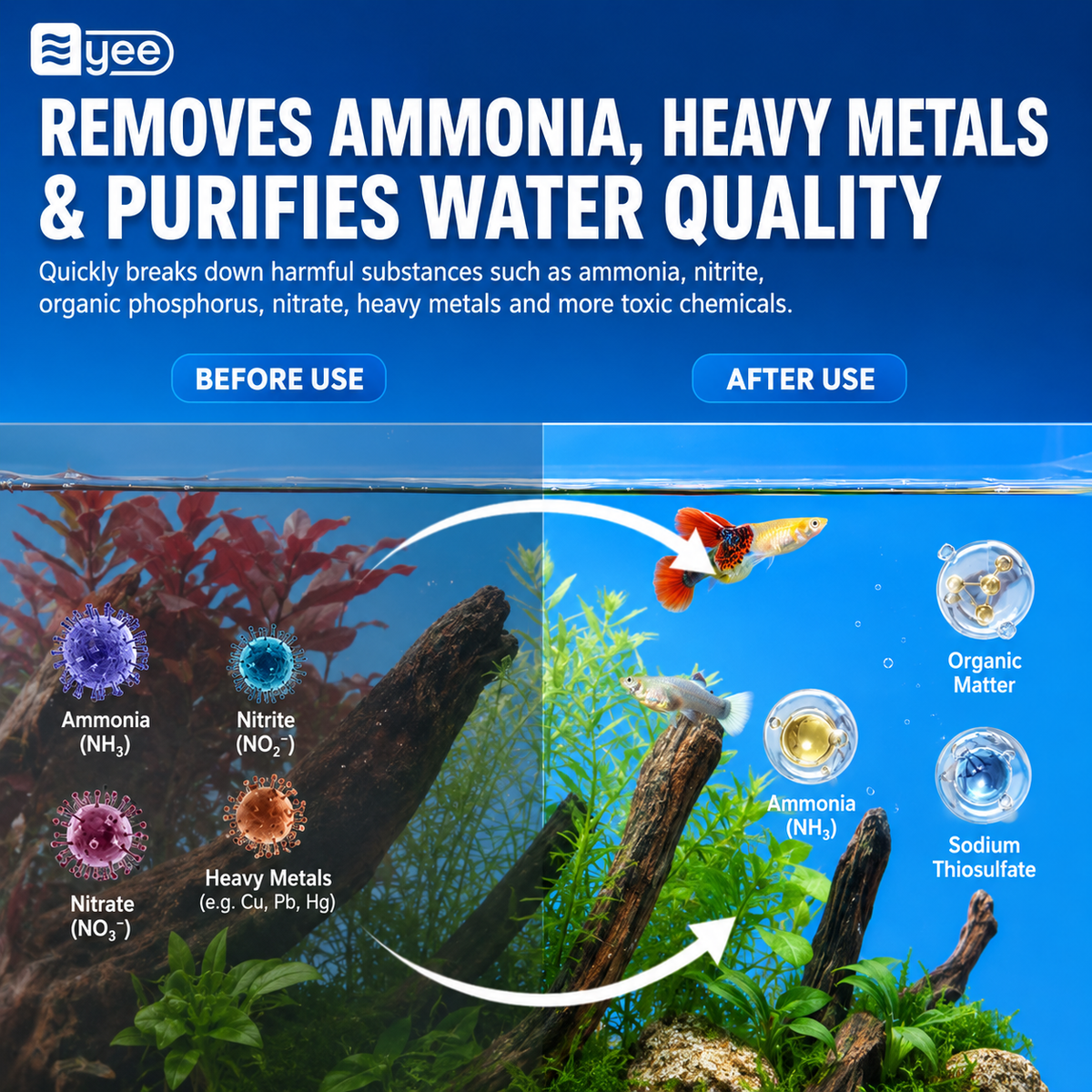 YEE CHLORINE REMOVER WATER Quality Stabilizer 1 Bottle 100 Tablets