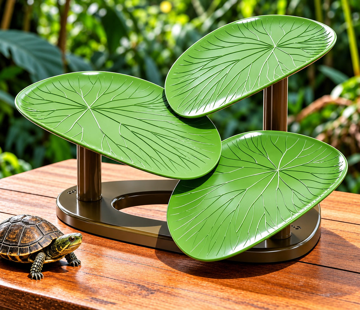 Multi-Functional Turtle Basking Platform Simulated Lotus Leaf Design