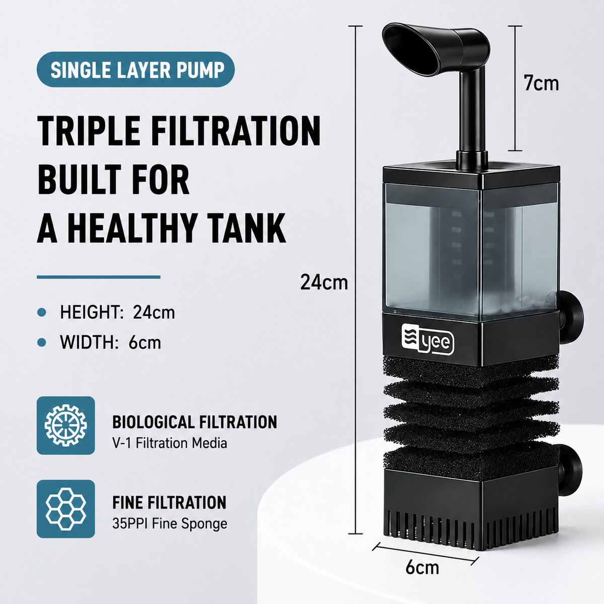 YEE Multi-Functional Pneumatic Aquatic Fish Habitat Filtration Unit