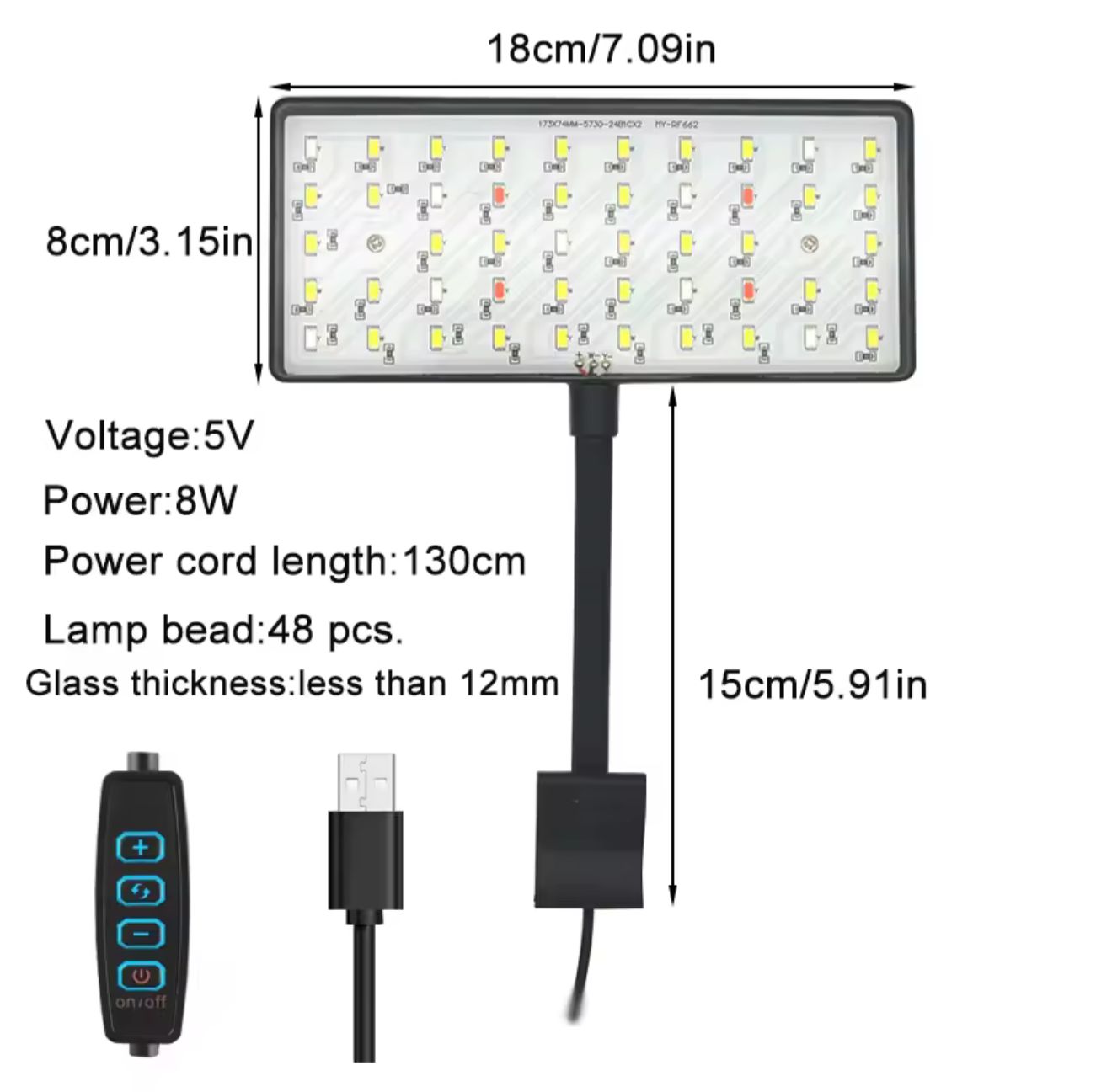 USB Aquarium LED 3 MODE Light Full Spectrum Aquatic Plant Grow Light