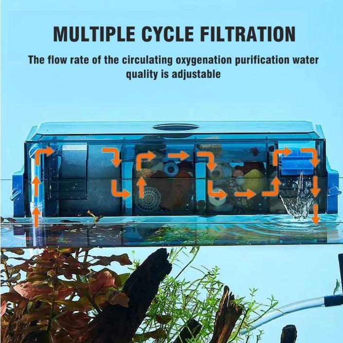 Bio Fish Tank filter Water Circulation 3 in 1 Water Pump filter box drip box filter