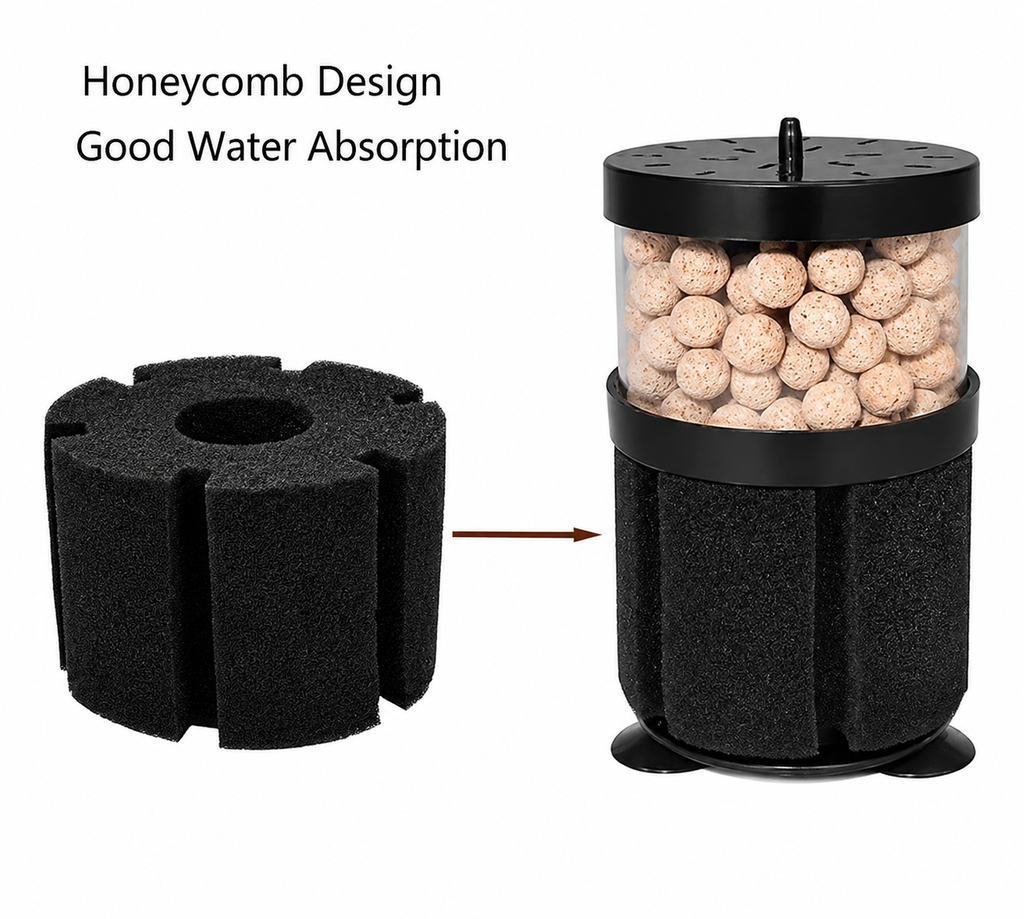 Air Pump Skimmer Biochemical Sponge Filter +1.5m tube