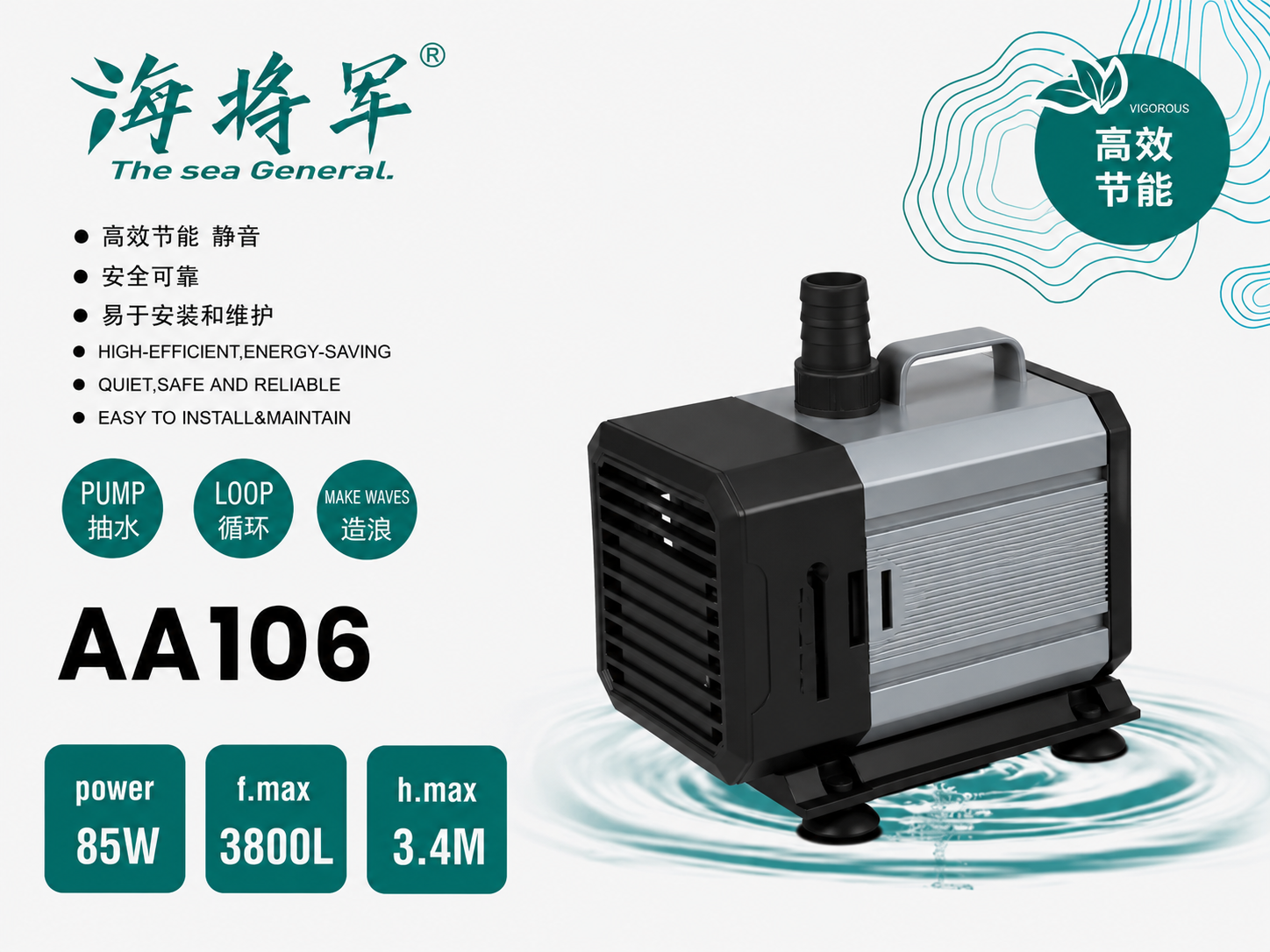 HIGH POWER Amphibian Submersible Pump LAND or UNDERWATER