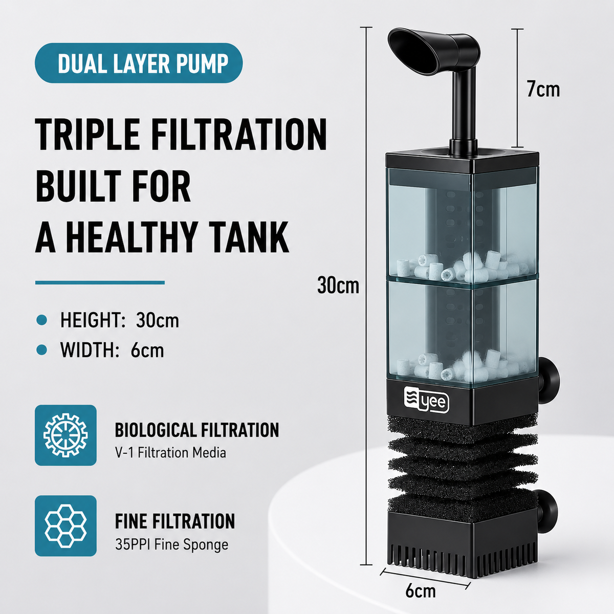 YEE Multi-Functional Pneumatic Aquatic Fish Habitat Filtration Unit