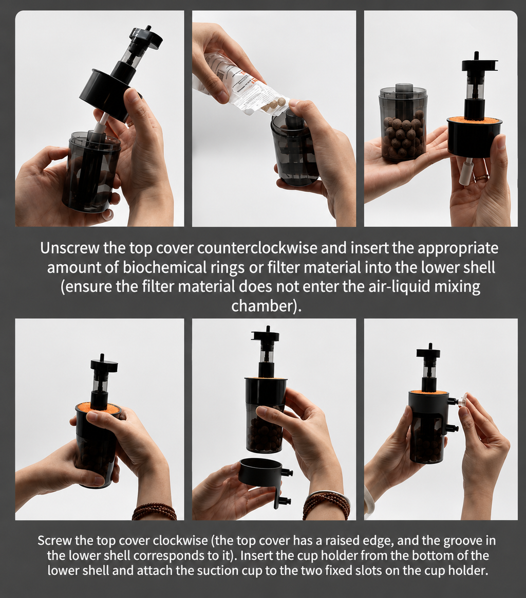 Air Pump Driven Detachable Pneumatic Filter with Suction Cup Bacterial Culture
