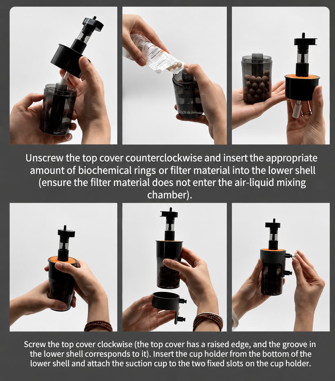 Air Pump Driven Detachable Pneumatic Filter with Suction Cup Bacterial Culture