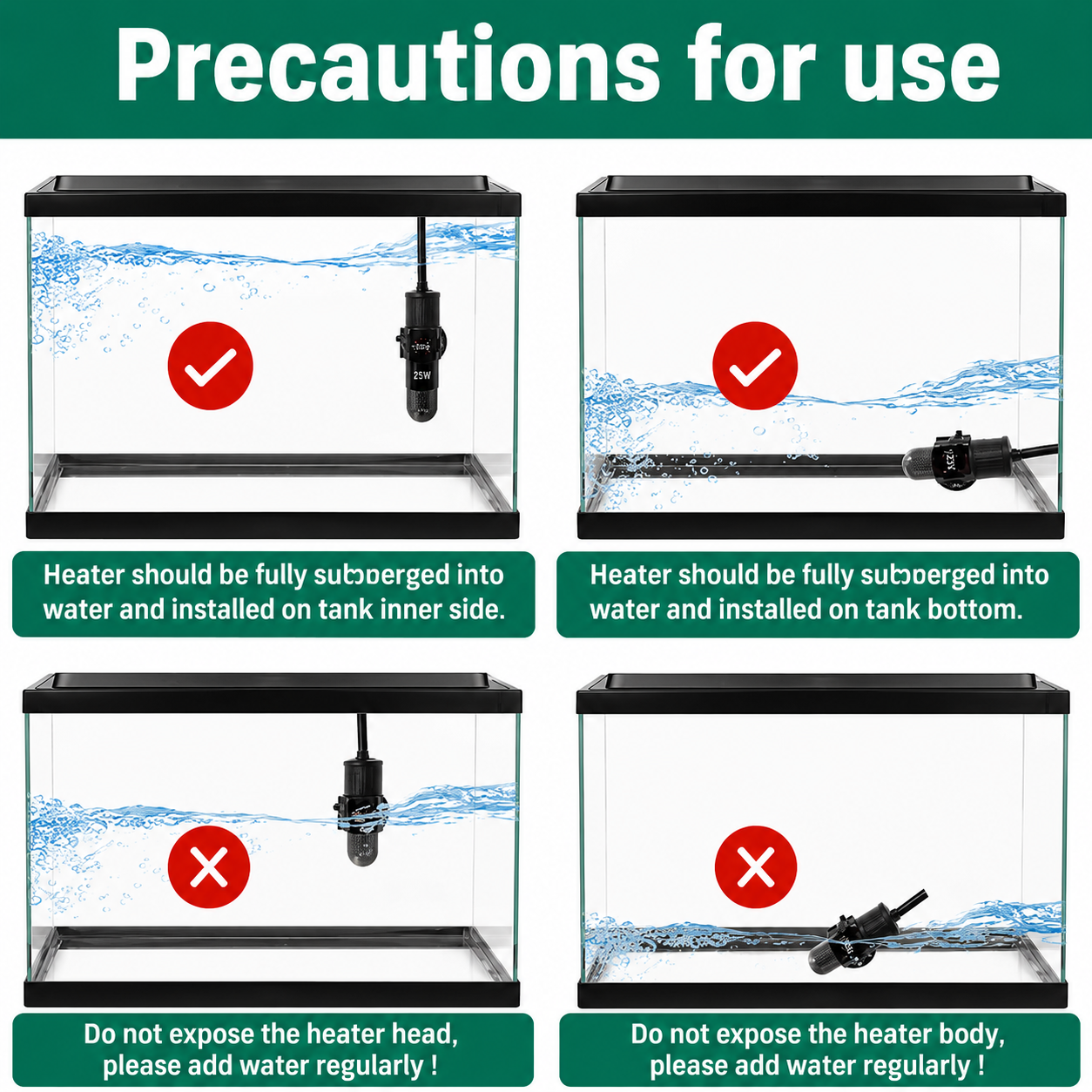 USB Mini Aquarium Heating Rod Fish Tank Submersible Thermostat Heater 18-34°C Adjustable Temperature