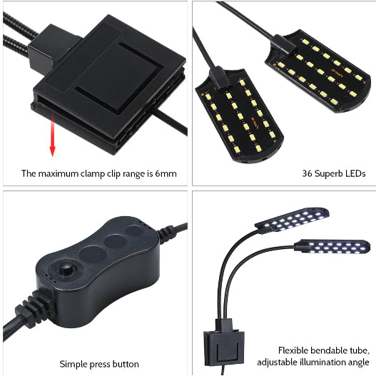 10W 32 LED Dual-end Aquarium Light Fish Light