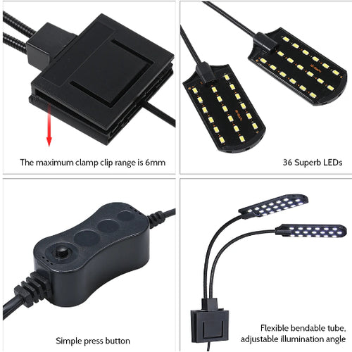 10W 32 LED Dual-end Aquarium Light Fish Light