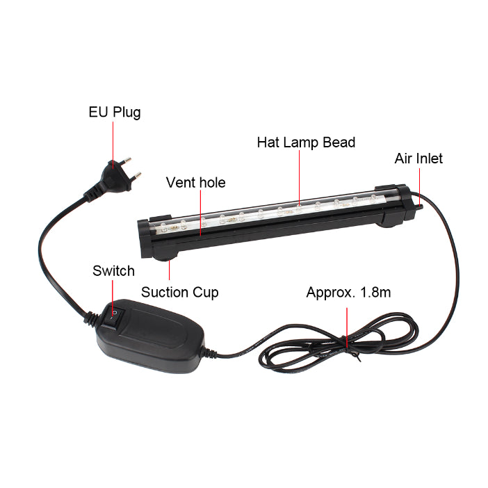 LED Tank Lamp Colorful Increasing Oxygen Bubble Light Waterproof LED Decor Lamp for Aquarium