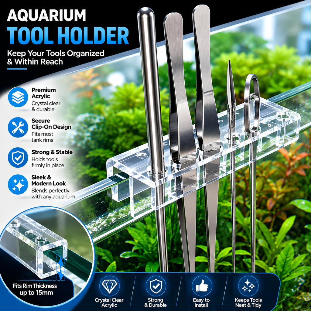 Aquarium Plant Tools Storage Rack Acrylic Fish Tank Water Grass Cleaning Tool Holder for Tweezer Scraper